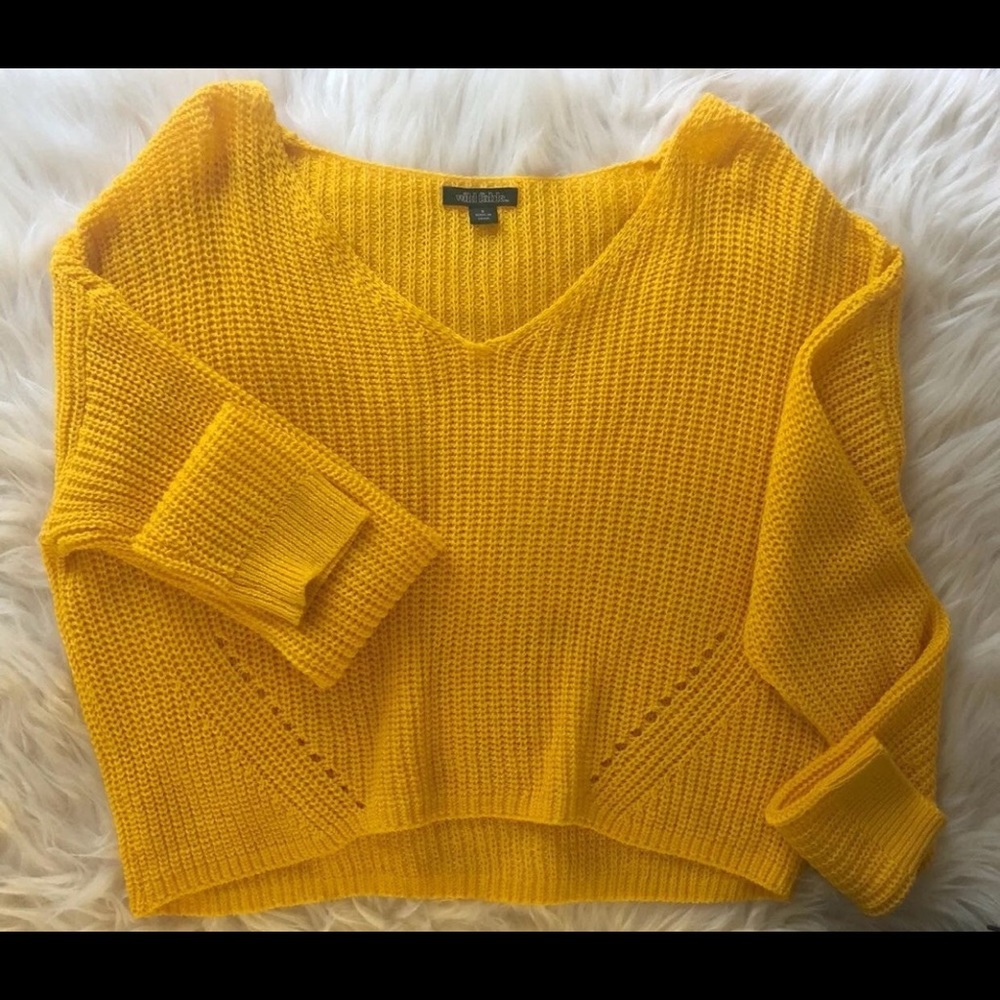 5/$25 Yellow Crop Long Sleeve Top